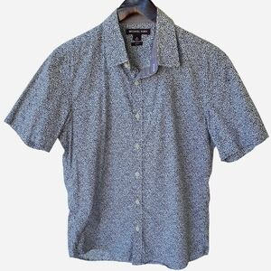 Michael Kors Men's Monochrome Patterned Button-Down Shirt